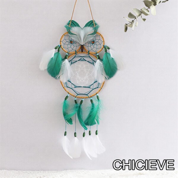 green owl dream catcher