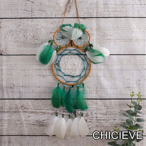 green owl dream catcher
