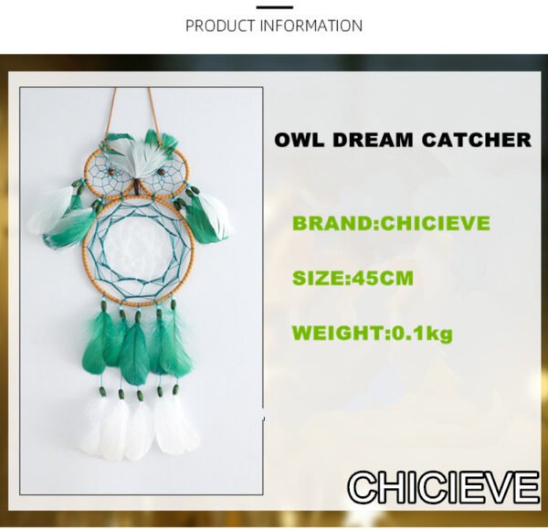 green owl dream catcher size